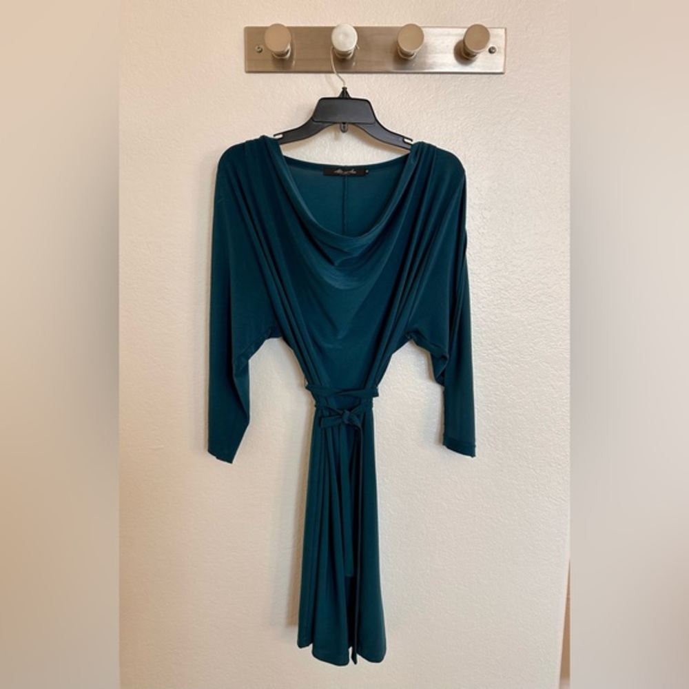 Alex and Ava by Komarov Cowl Neck Dolman Split  Sleeve Dress Size Medium
